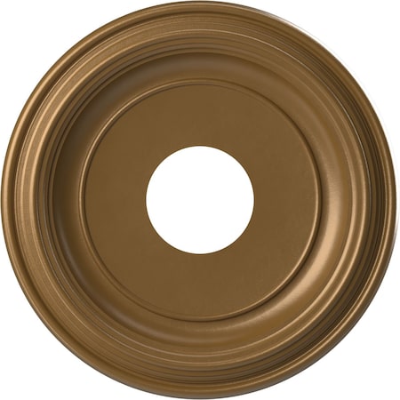 Ekena Millwork Traditional PVC Medallion (Canopies up to 7 1/2"), 13"OD x 3 1/2"ID x 1 1/4"P, Metallic Gold Rush CMP13TRCGH